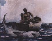 Winslow Homer shark fishing oil